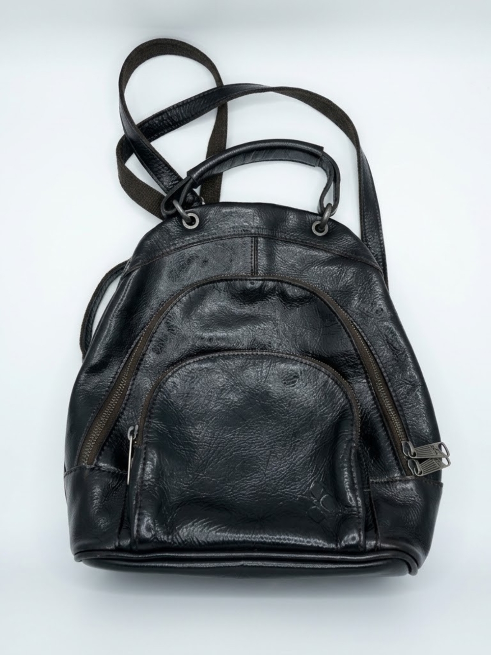 Patricia Nash Chocolate Brown Leather Crossbody Backpack - Versatile Women's Bag